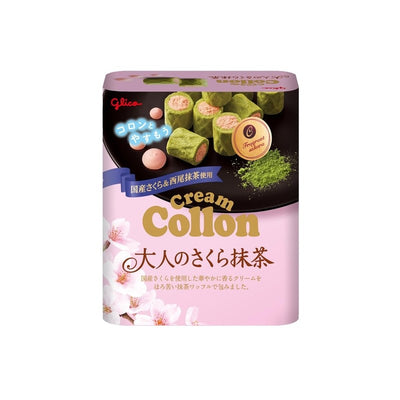 【自营】日本Glico格力高 Cream Collon 樱花抹茶夹心蛋卷 48g 美味香脆夹心蛋卷