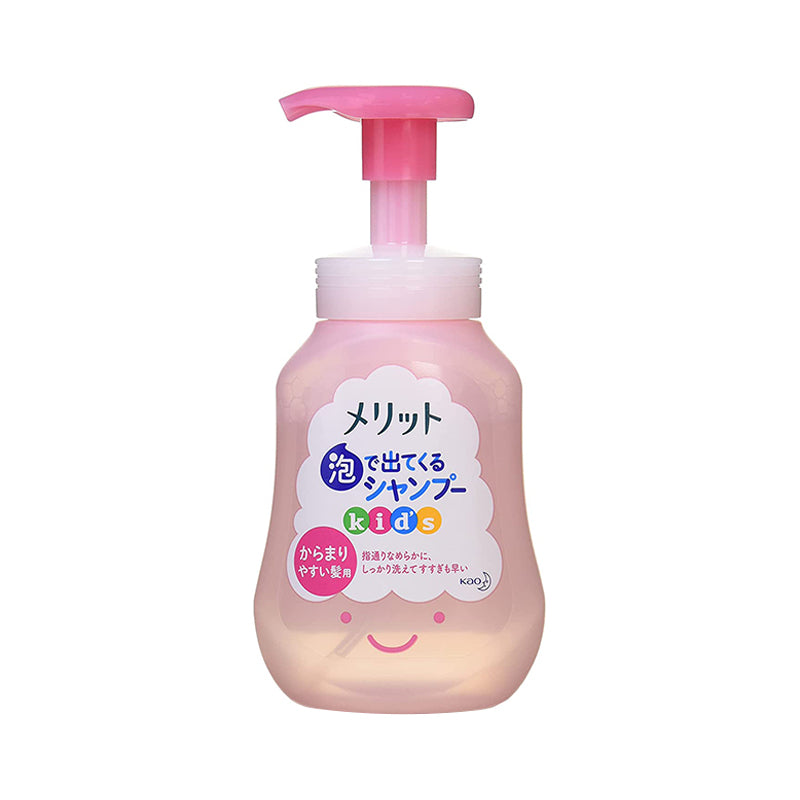 【自营】日本KAO花王 Merit 儿童弱酸性植物精华泡沫洗发水 粉色柔顺型 300ml 蜜桃味