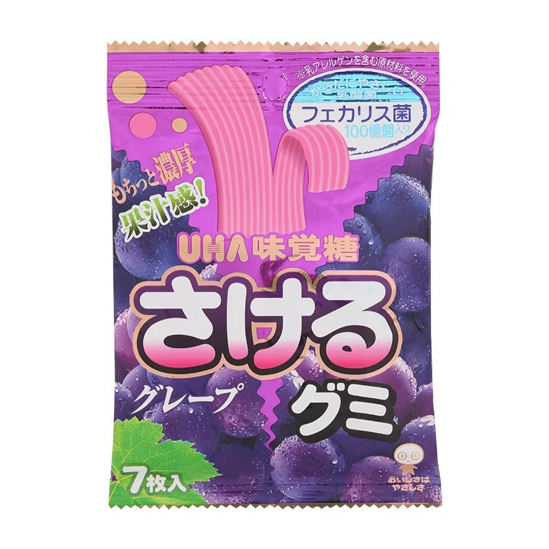 【自营】日本UHA悠哈 手撕软糖 Qoo 巨峰葡萄味 7片入