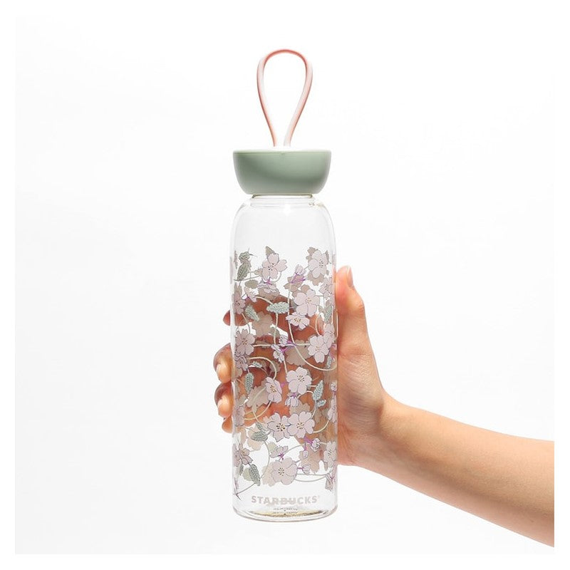 【自营】日本Starbucks星巴克 2024樱花限定系列 硅胶带玻璃瓶 532ml 随行杯