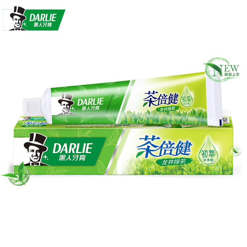【自营】中国DARLIE好来（黑人） 茶倍健牙膏 龙井绿茶 140g 清新口气护理牙龈亮白去渍祛黄