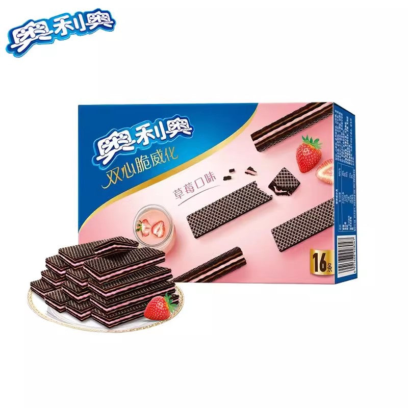 【自营】中国奥利奥 双心脆威化饼干 草莓口味 192g 威化夹心饼干休闲零食