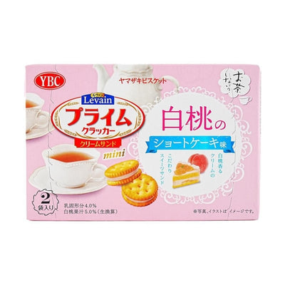 【自营】日本YBC山崎 白桃奶油蛋糕味 夹心饼干 56g 早餐早点食品零食休闲办公室点心