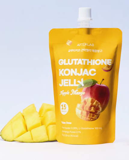 glutathione jelly [Self-operated] AFTERLAB Korean Glutathione Konjac Jelly, Apple and Mango  Flavor, 150g. Low-calorie jelly with brightening effect