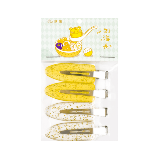 【自营】中国YaoZhi妖制 刘海夹 黄色+白色 2对装 头饰发卡子发饰