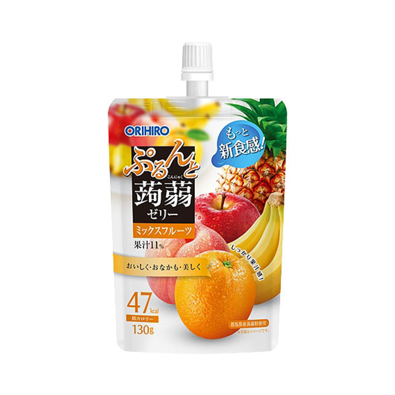 【自营】日本ORIHIRO立喜乐 0卡吸吸乐蒟蒻果冻 130g 混合水果味
