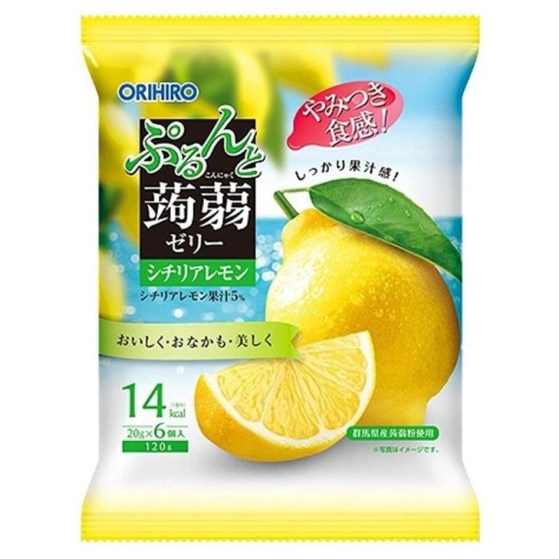 【自营】日本ORIHIRO立喜乐 低卡蒟蒻果汁果冻 6枚装 即食方便 柠檬味