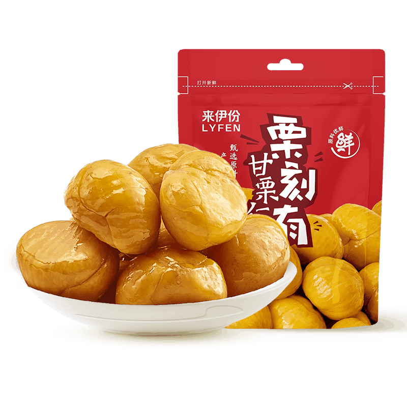 【自营】中国LYFEN来伊份 香甜去壳板栗 原味 80g 休闲零食坚果栗子