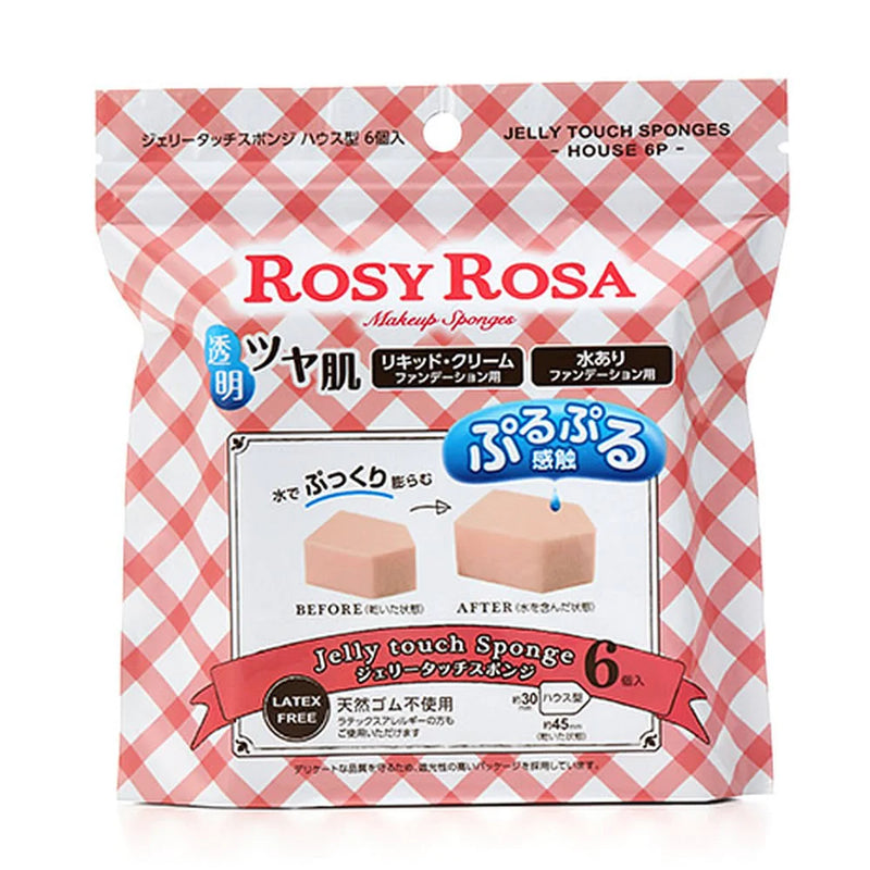 【自营】日本ROSY ROSA 高密度化妆海绵 果冻系列 五角型 6枚入 干湿两用