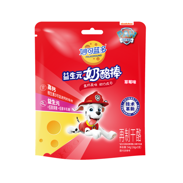 【自营】中国MILKGROUND妙可蓝多 益生元奶酪棒 草莓味 54g 3支装 儿童高钙健康零食奶酪乳酪