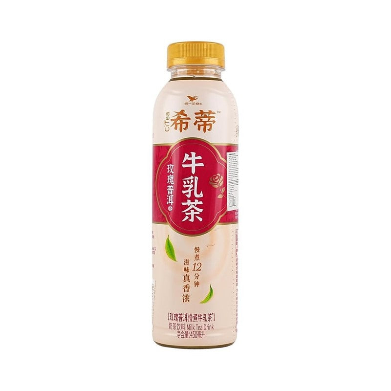 【自营】台湾UNIF统一 希蒂牛乳茶 玫瑰普洱牛乳茶 450ml 原叶慢煮奶茶下午茶饮料控