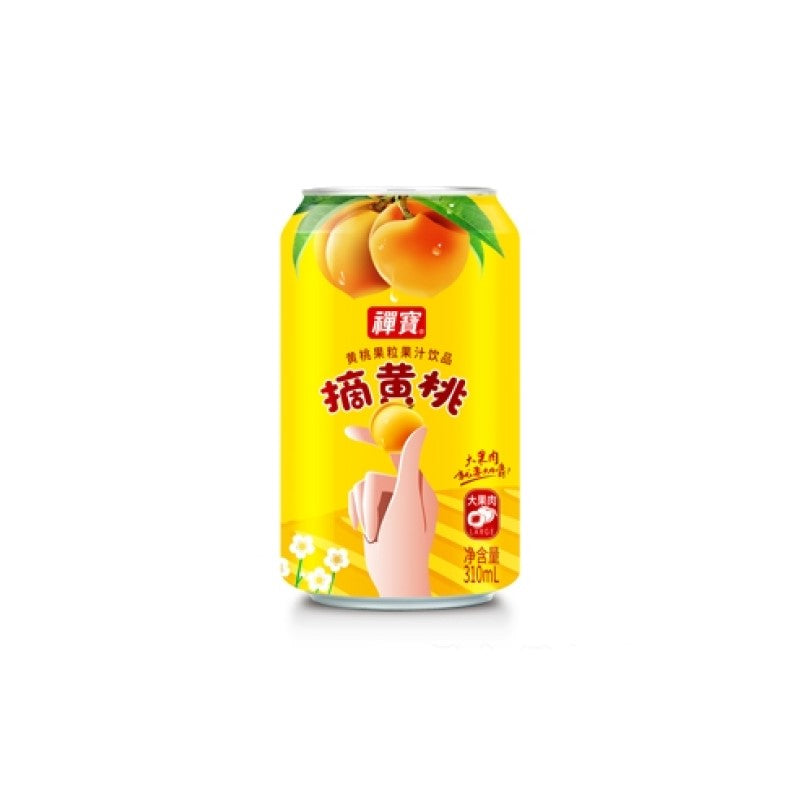 【自营】中国禅宝 大果肉果汁 黄桃味 310ml 果粒果汁饮料