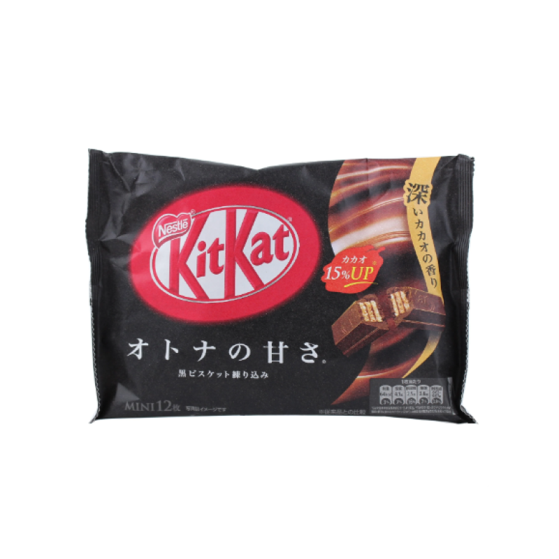 【自营】中国Nestle雀巢 KitKat巧克力涂层威化饼干 黑巧克力味 12条装