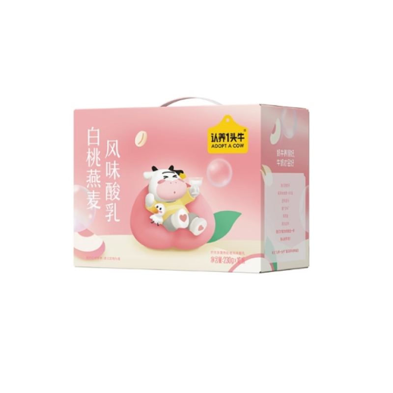 【自营】中国认养一头牛 白桃燕麦风味酸乳 230g*10瓶 风味酸奶