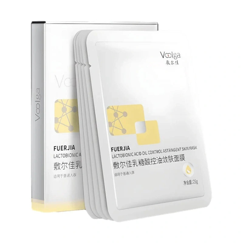 【自营】中国VOOLGA敷尔佳 乳糖酸控油敛肤面膜 5片装 收缩毛孔祛痘补水保湿油痘肌面膜贴