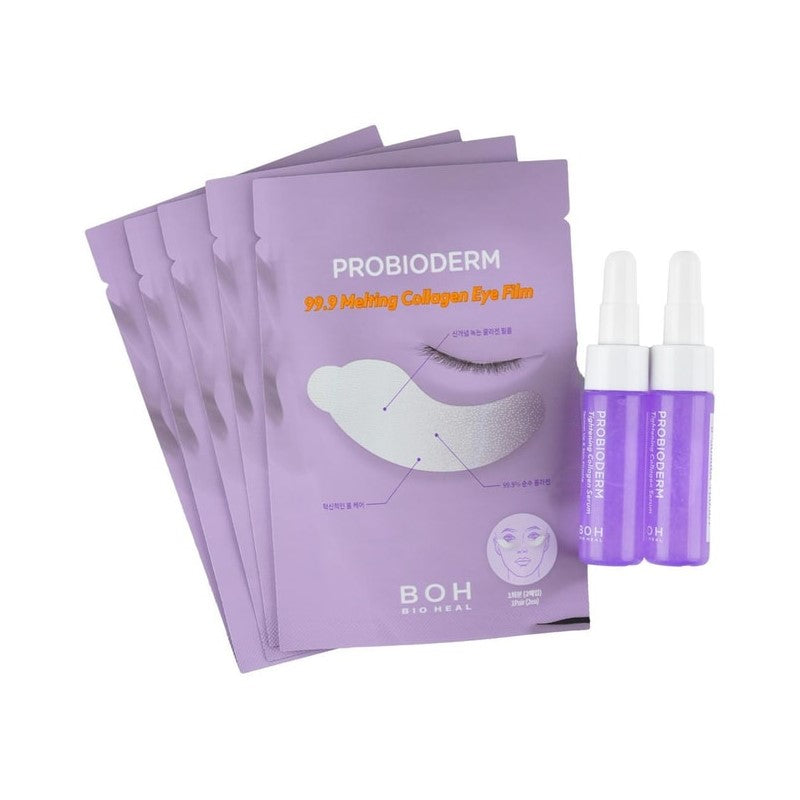 【自营】韩国BIOHEAL BOH百析珀 99%弹力紧致胶原蛋白眼膜贴 5对+胶原蛋白精华液 7ml*2 改善眼周细纹