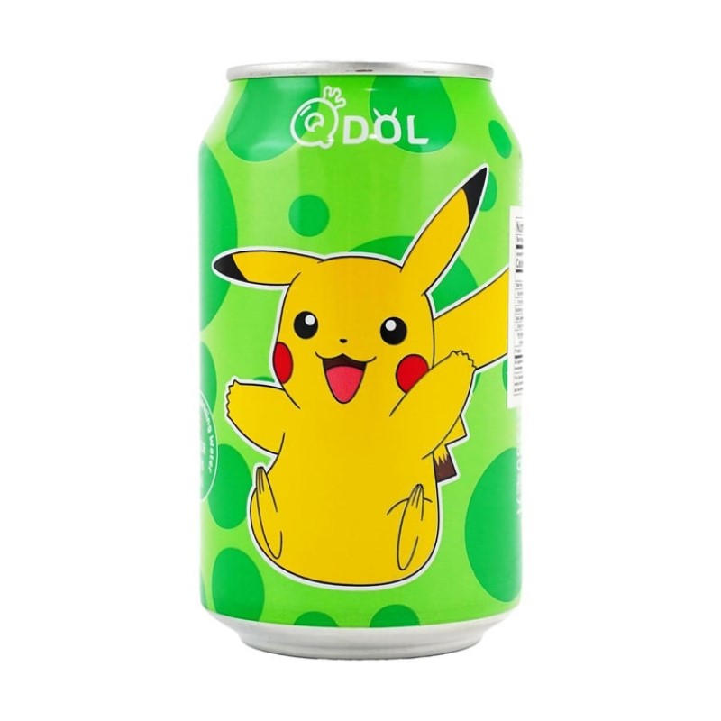 【自营】中国台湾QDOL 宝可梦系列气泡水 汽水饮料 青柠气泡水 330ml 皮卡丘造型