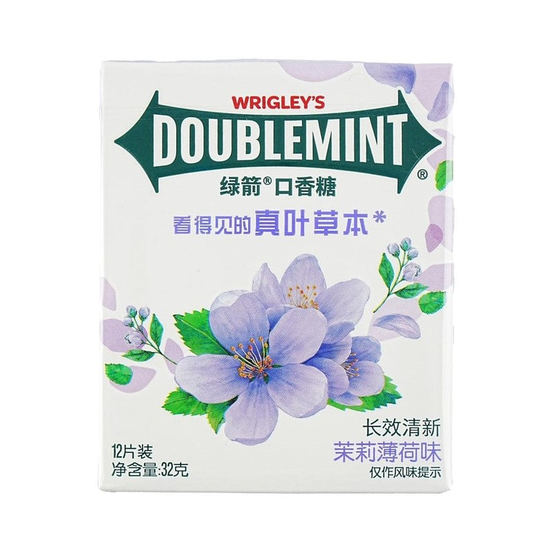 【自营】中国WRIGLEY’S DOUBLEMINT绿箭 茉莉薄荷口香糖 12片装 32g 季节限定 满口花香 口气清新接吻清嘴清凉口香糖零食