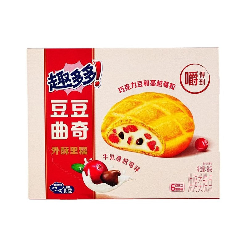 【自营】中国奥利奥 趣多多 豆豆曲奇 牛乳蔓越莓味 96g 外酥里糯 休闲食品零食休闲办公室点心儿童零食