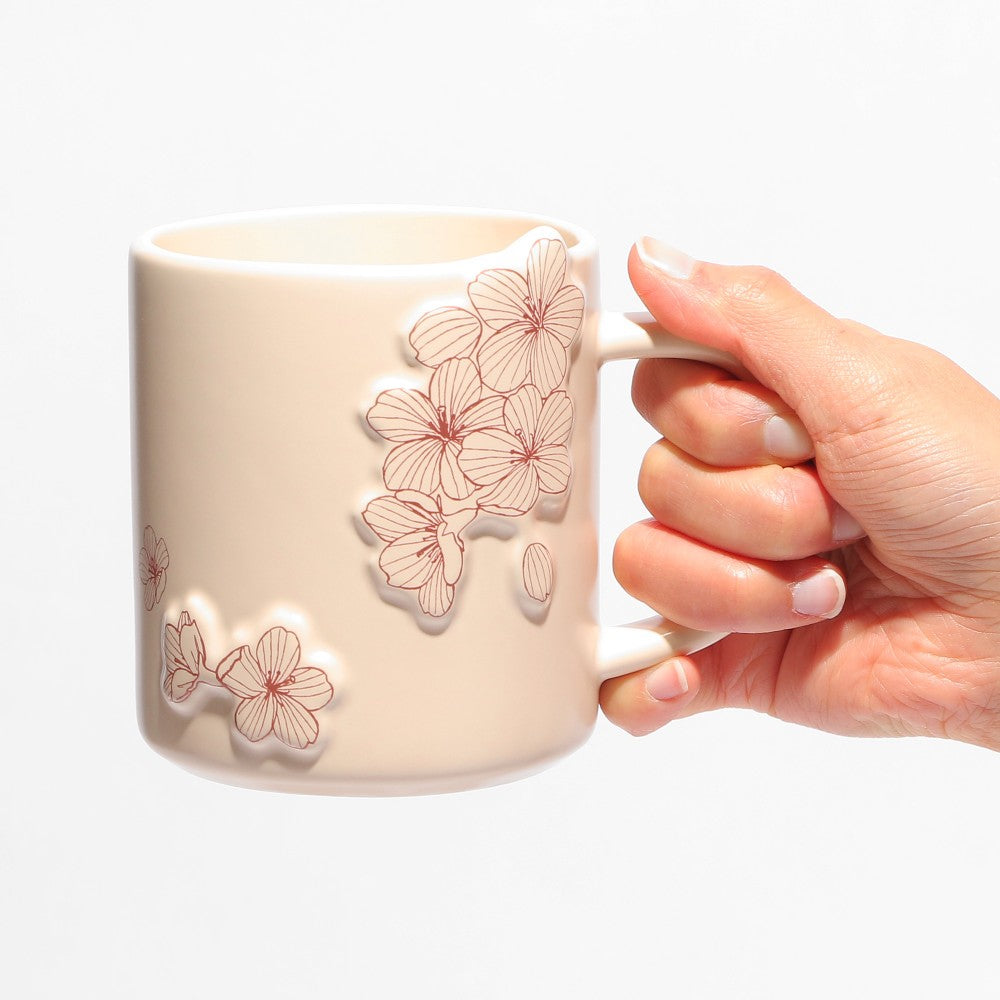 [Self-operated] Japan Starbucks 2024 Sakura Limited Series Mug Sakura  Embossed Mug 355ml Ceramic Mug Sakura Cute Ceramic Coffee Cup