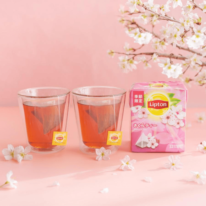 【自营】日本Lipton立顿 季节限定樱花茶 红茶茶包 12包入 茶包花茶冷泡茶袋养生茶