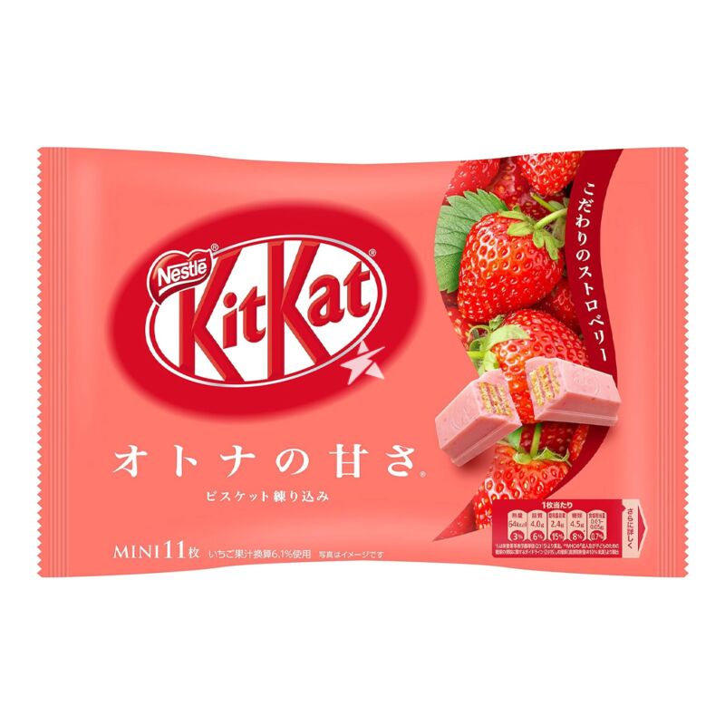 【自营】中国Nestle雀巢 KITKAT 夹心威化巧克力 草莓口味 11枚/ 袋 酥脆巧克力饼干