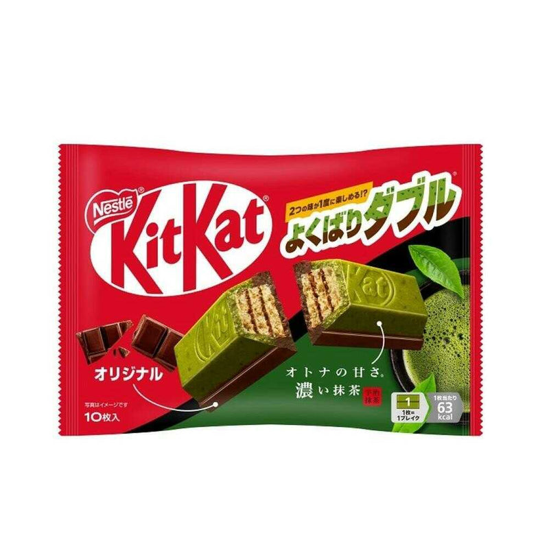 【自营】中国Nestle雀巢 KitKat巧克力涂层威化饼干 抹茶牛奶混合味 10条装