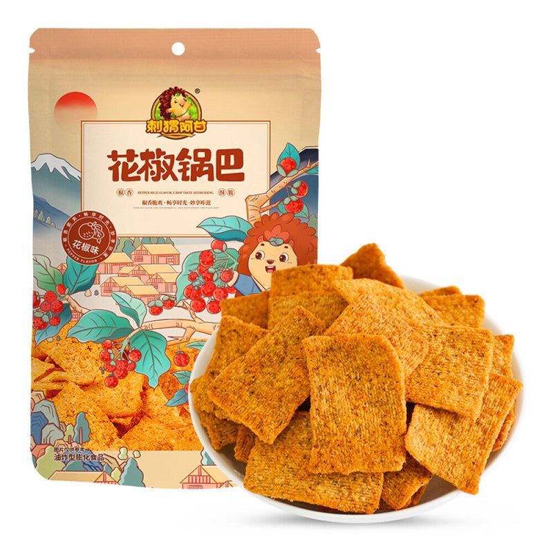 【自营】中国刺猬阿甘 花椒锅巴 花椒味 220g 网红爆辣款休闲零食小吃办公室食品