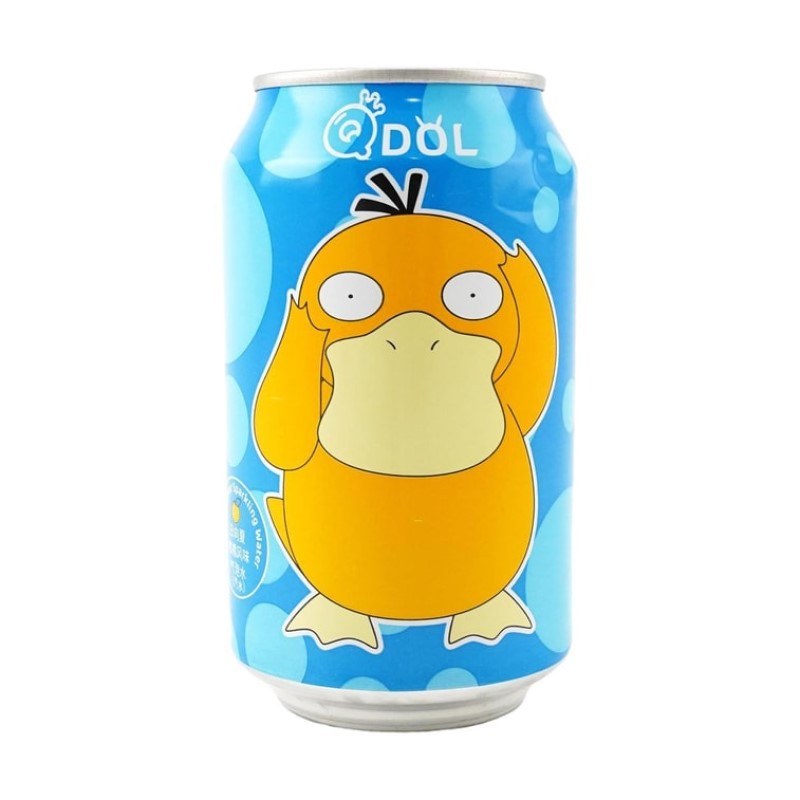 【自营】中国台湾QDOL 宝可梦系列气泡水 汽水饮料 日向柑橘味 330ml 可达鸭形象