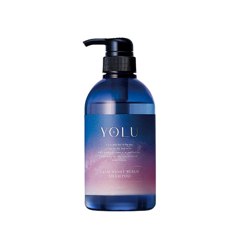 【自营】日本YOLU 夜间密集修护水润焕耀洗发水 橙花和牡丹香味 475ml 改善毛躁滋养护理 干发推荐
