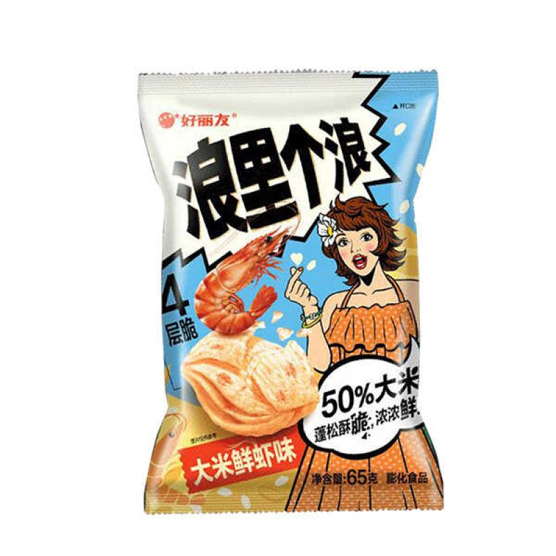 【自营】韩国ORION好丽友 浪里个浪 大米鲜虾味 65g 休闲零食