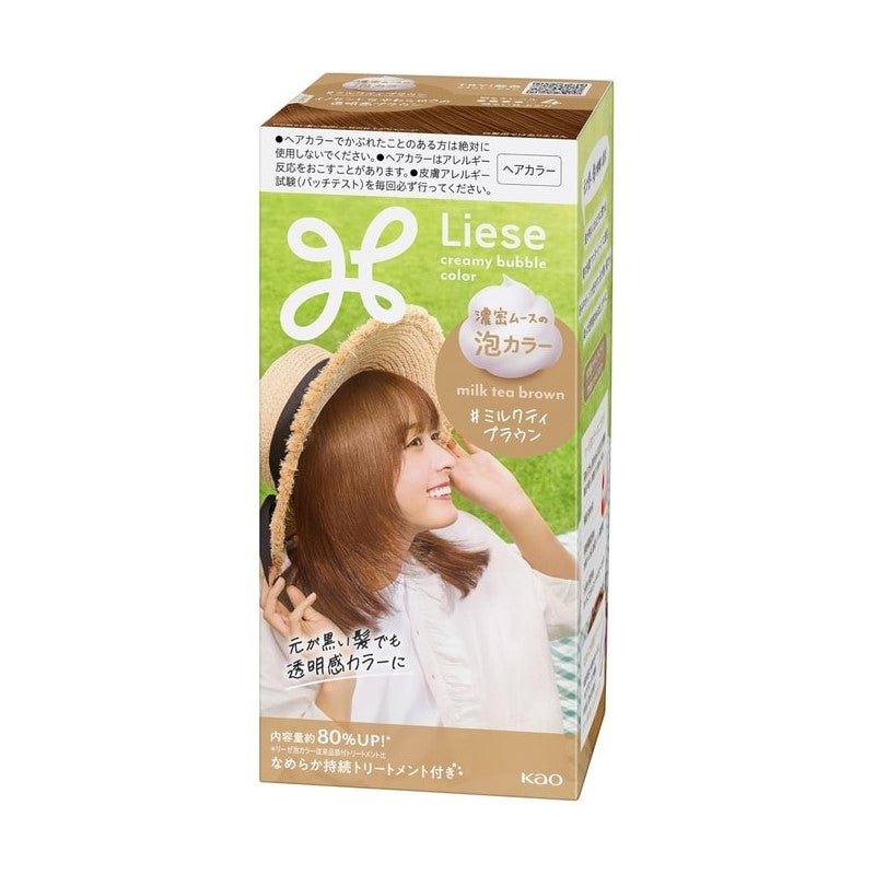 【自营】日本KAO花王 Liese 泡沫染发剂 奶茶棕 115ml 自己在家染 泡沫染植物染发膏
