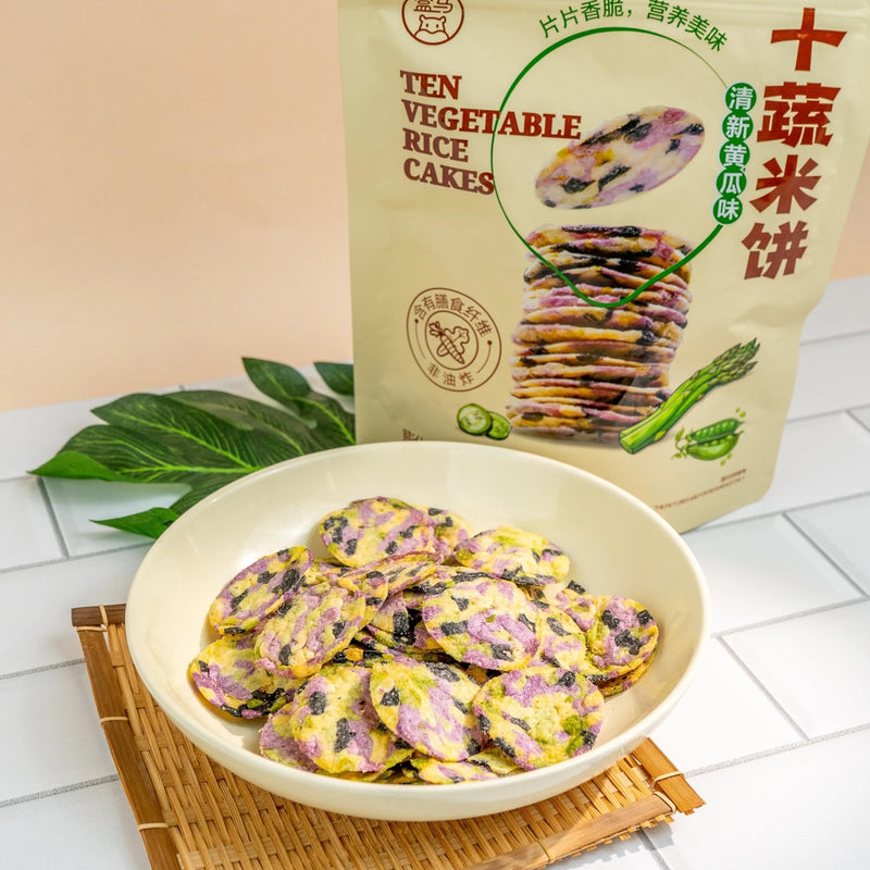 【自营】中国盒马 十蔬米饼 清新黄瓜味 非油炸薯片 118g 富含膳食纤维 儿童零食