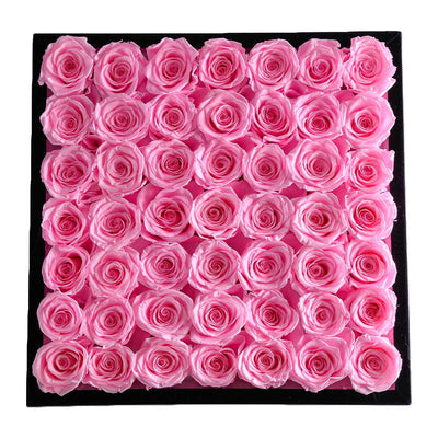【自营】美国Rose Forever 49朵紫红色永生粉玫瑰 永生花 丝绒礼盒