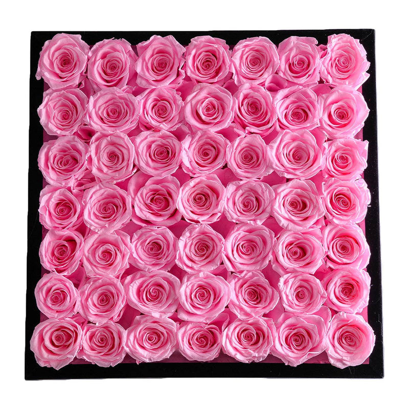 【自营】美国Rose Forever 49朵紫红色永生粉玫瑰 永生花 丝绒礼盒