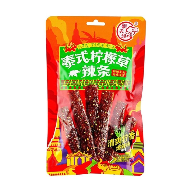 【自营】中国翻天娃 泰式柠檬草辣条 清爽柠香爆辣味 98g 麻辣丝辣条辣片 儿时经典零食小吃