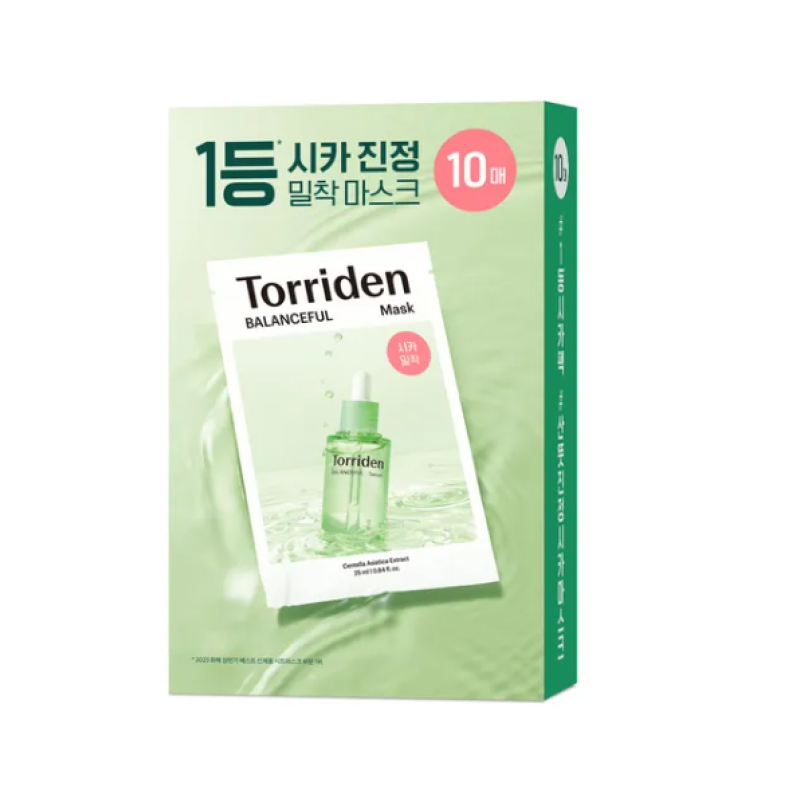 【自营】韩国TORRIDEN桃瑞丹 积雪草面膜 10片装 保湿补水镇静修护控油