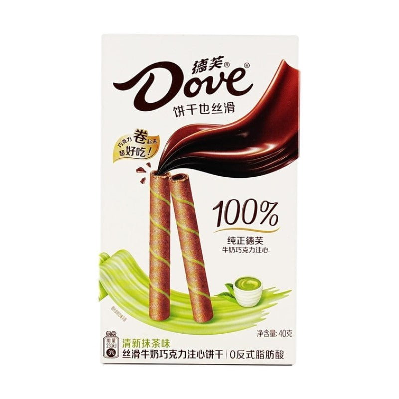 【自营】中国DOVE德芙 牛奶巧克力注心饼干 清新抹茶味 40g 办公室零食 儿童饼干零食