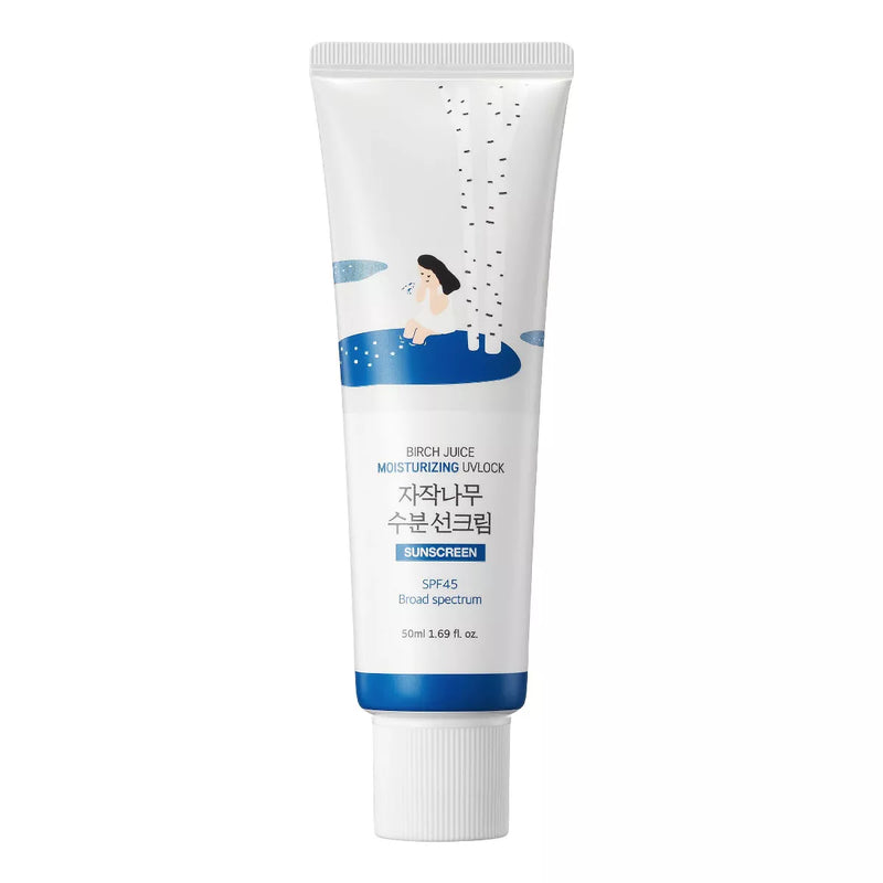 【自营】韩国ROUND LAB柔恩莱 独岛 白桦树保湿防晒霜 50ml SPF45 面部隔离乳 防紫外线 轻薄水润 敏感肌可用