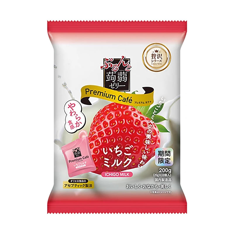 【自营】日本ORIHIRO立喜乐 蒟蒻果冻 草莓牛奶味 200g 软糯Q弹 低卡0脂 期间限定 鸡蛋布丁 健康零食