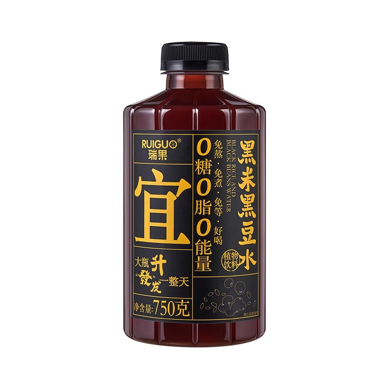 【自营】中国RUIGUO瑞果 宜黑米黑豆水 草本饮料 750g 简单配料 新中式养生饮 低脂肪早餐饮品 0添加植物蛋白饮料