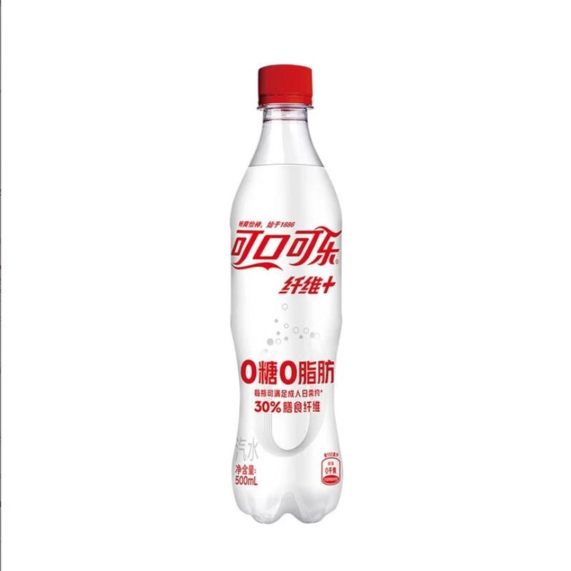 【自营】美国Coca－Cola可口可乐 膳食纤维+ 500ml 无糖零热量汽水0糖0脂肪碳酸饮料