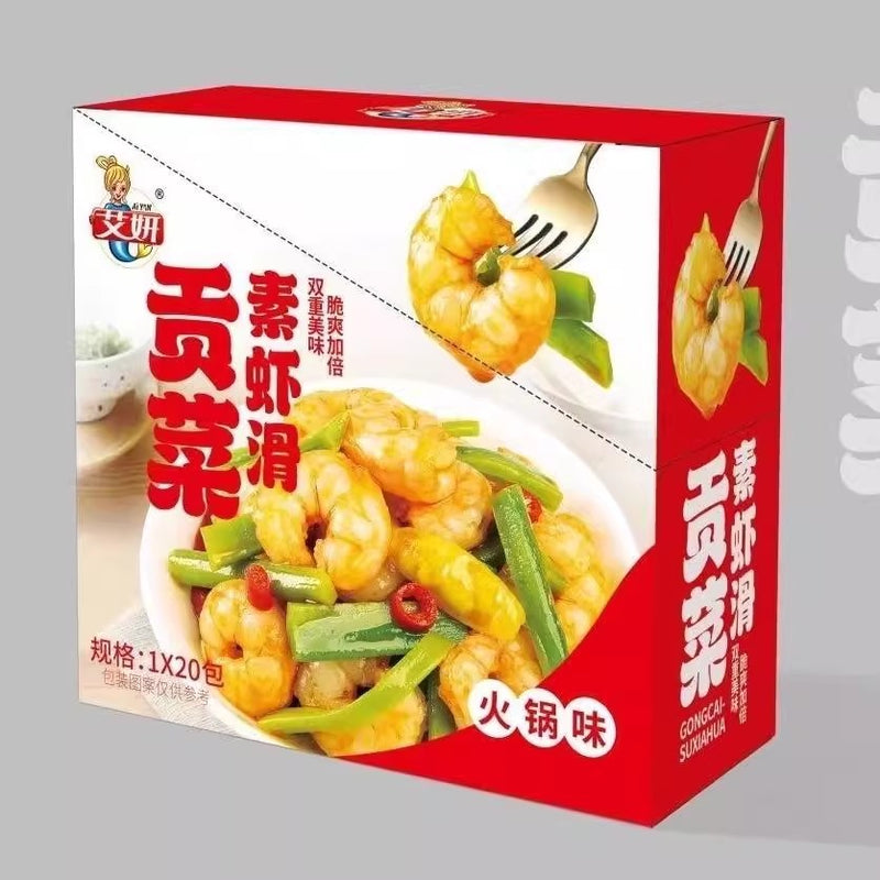 【自营】中国艾妍 贡菜素虾球 火锅味 300g 休闲零食 解馋零食 特色小吃