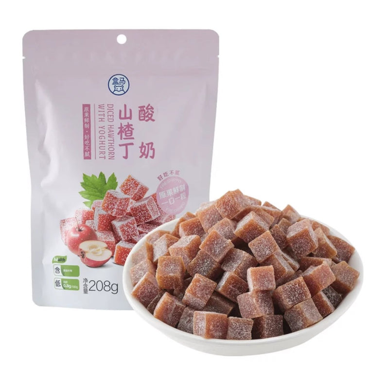 【自营】中国盒马 酸奶山楂丁 208g 山楂块果脯果干蜜饯果丹皮山楂零食