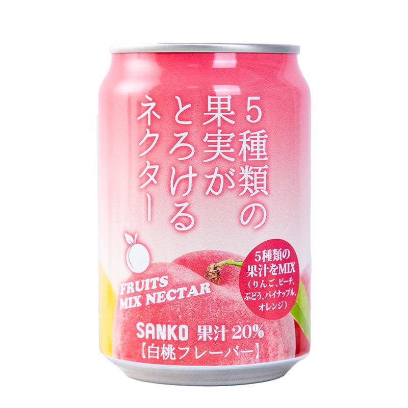 【自营】日本SANKO 混合果汁饮料 280ml 白桃果汁 夏日解渴饮品