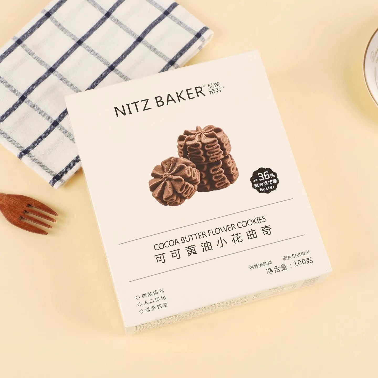 [Self-operated] NITZ BAKER China Cocoa Butter Flower Cookies 100g ...