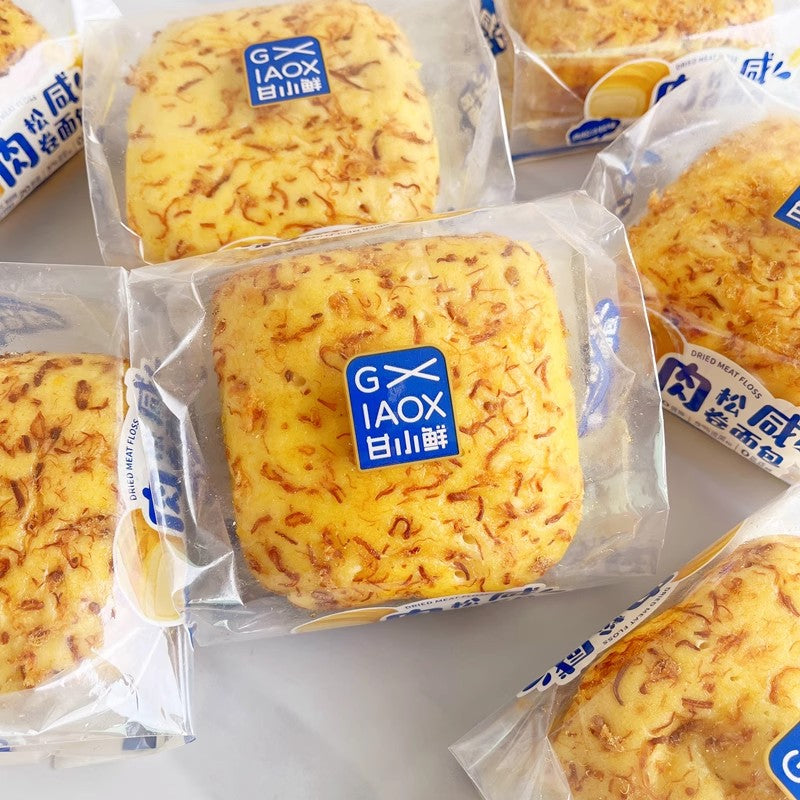 【自营】中国甘小鲜 肉松卷咸面包 肉松沙拉味 100g 营养早餐 点心休闲零食小吃