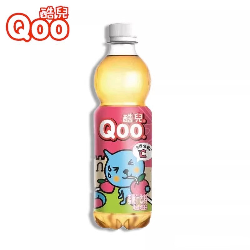 【自营】中国Coca－Cola可口可乐 美汁源 QOO酷儿 蜜桃汁饮料 450ml 果汁饮料