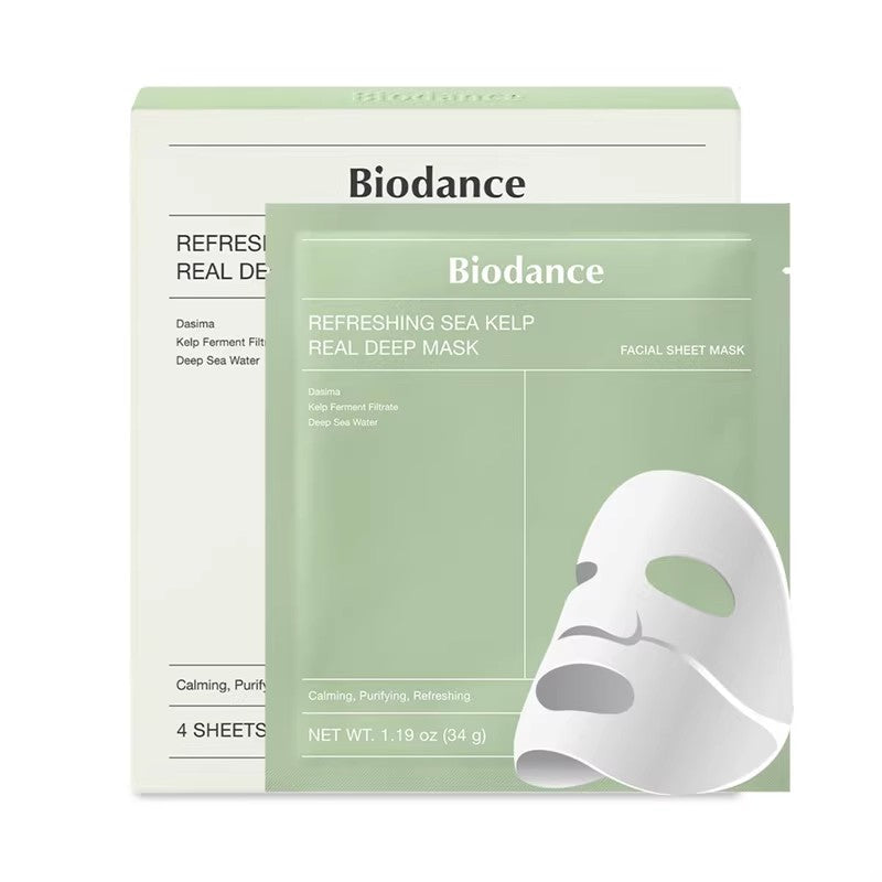 【自营】韩国BIODANCE 绿色海带深层清爽水凝胶面膜 34g*4片 舒缓镇静补水 改善毛孔皮脂 光滑弹性 强韧肌肤 低刺激 敏感肌&痘痘肌 需敷3小时可过夜