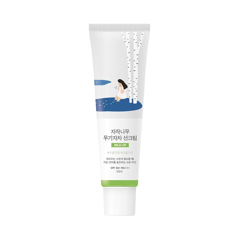 【自营】韩国ROUND LAB柔恩莱 独岛 白桦树补水镇定防晒霜 50ml SPF50+ PA++++ 面部隔离乳 防紫外线 轻薄水润 敏感肌可用